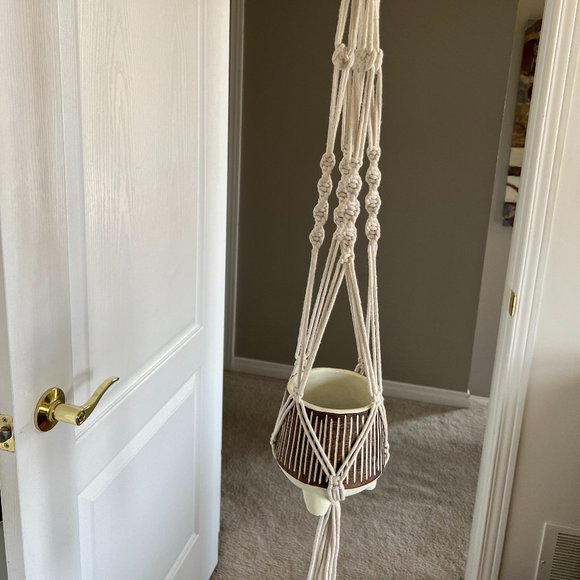 Boho Macrame Plant Hanger - Picture 1 of 5